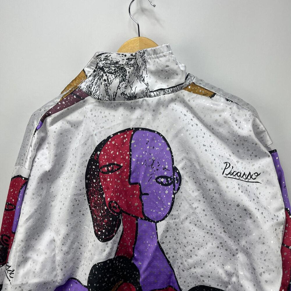 Vintage 80s Picasso Windbreaker Art Jacket Medium AOP - Picture 2 of 15